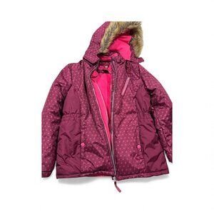 Pink platinum Girls winter coat in pink and purple